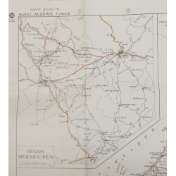 Carte alliée, Africa Road Map, MAROC-ALGÉRIE-TUNISIE, Sheet 151, opération Torch, 1942