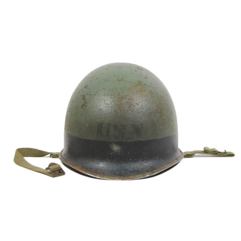 Casque M1, pattes fixes, Naval Amphibious Forces, bande bleue, D-Day