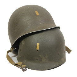 Casque M1, pattes fixes, 2nd Lieutenant, liner WESTINGHOUSE, modèle de transition