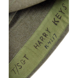 Cap, Garrison, OD, US Army, Ordnance Department, Size 7 ¼, 1941, 1st Sgt. Harry Keys, 98th Ordn. Base Depot Co., ETO