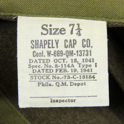 Cap, Garrison, OD, US Army, Ordnance Department, Size 7 ¼, 1941, 1st Sgt. Harry Keys, 98th Ordn. Base Depot Co., ETO