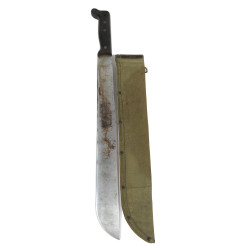 Machete, M-1942, COLLINS & CO., Legitimus, 1944, with Canvas Scabbard, Normandy