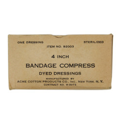 Compress, Bandage, ACME COTTON PRODUCTS CO., INC., 4-Inch, Item No. 92003