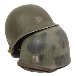 Helmet, M1, Fixed Loops, Captain, FIRESTONE Liner, Camouflaged, Green A Washers