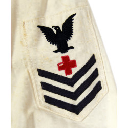 Jacket, Jumper, US Navy, Undress White Service Uniform, Pharmacist's Mate 1st Class (Corpsman), Named