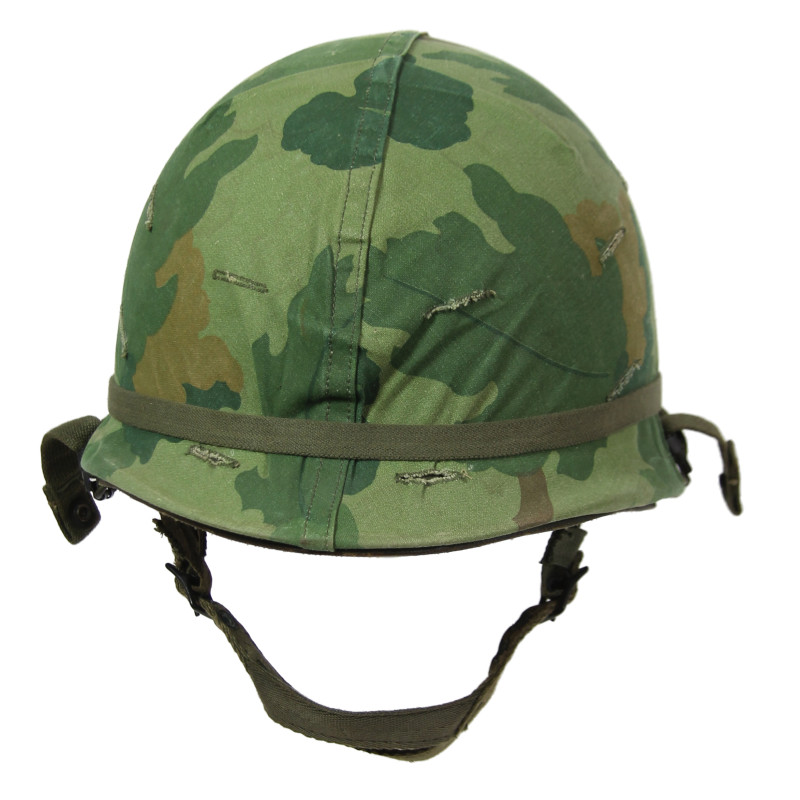 Helmet, M1, Parachutist's, Complete, with Camouflage Cover, 1970-1973, Vietnam