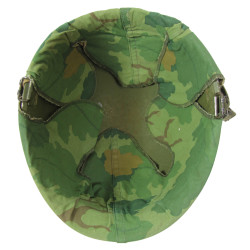 Helmet, M1, Parachutist's, Complete, with Camouflage Cover, 1970-1973, Vietnam