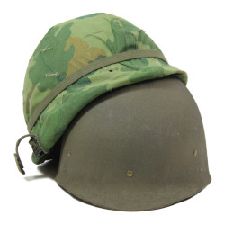 Helmet, M1, Parachutist's, Complete, with Camouflage Cover, 1970-1973, Vietnam