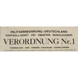 Affiche, Military Government - Germany, Supreme Commander's Area of Control