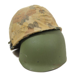 Helmet, M1, Complete, with Camouflage Cover, Vietnam, Customized