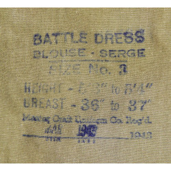 Blouse, Battledress, 1939 Pattern, Canadian, South Alberta, Size 3, 1943