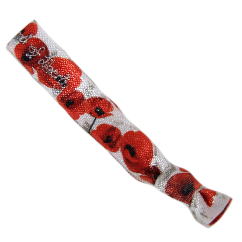 Bracelet en élastique, Coquelicots