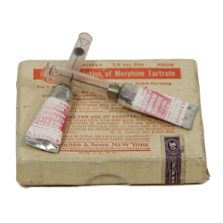 Boîte de 5 syrettes de morphine, USAMD, Item No. 9115500, 1942