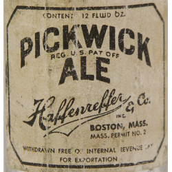 Bottle, Beer, Pickwick Ale, Haffenreffer & Co.