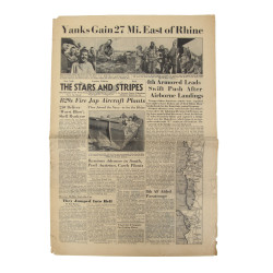 Newspaper, The Stars and Stripes, March 26, 1945, 'Yanks Gain 27 Mi. East of Rhine'