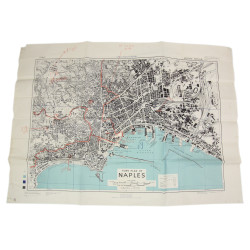 Carte, TOWN PLAN OF NAPLES, Italie, 1943, annotée, 82nd Airborne Division