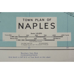 Carte, TOWN PLAN OF NAPLES, Italie, 1943, annotée, 82nd Airborne Division