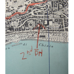 Carte, TOWN PLAN OF NAPLES, Italie, 1943, annotée, 82nd Airborne Division