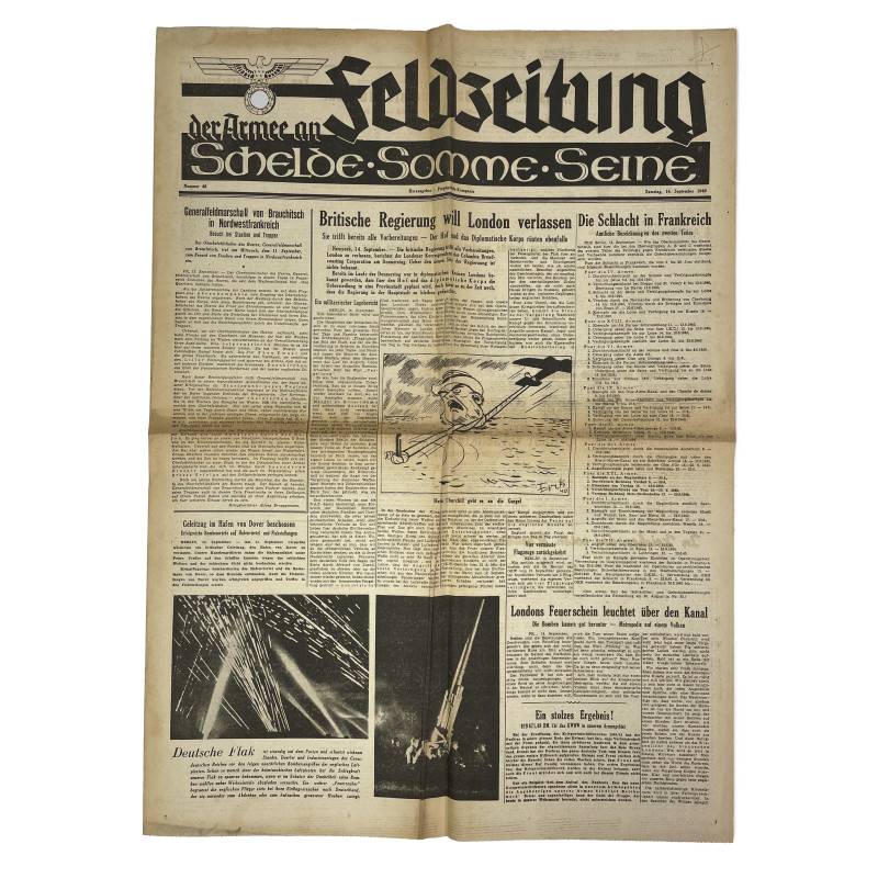 Journal allemand, Feldzeitung, 14 septembre 1940