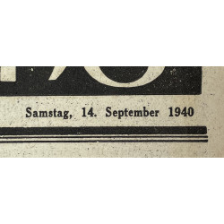 Newspaper, German, Feldzeitung, September 14, 1940