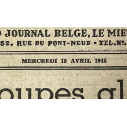 Newspaper, Belgian, La Dernière Heure, April 18, 1945