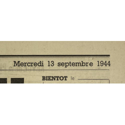 Newspaper, Belgian, La Libre Belgique, September 13, 1944