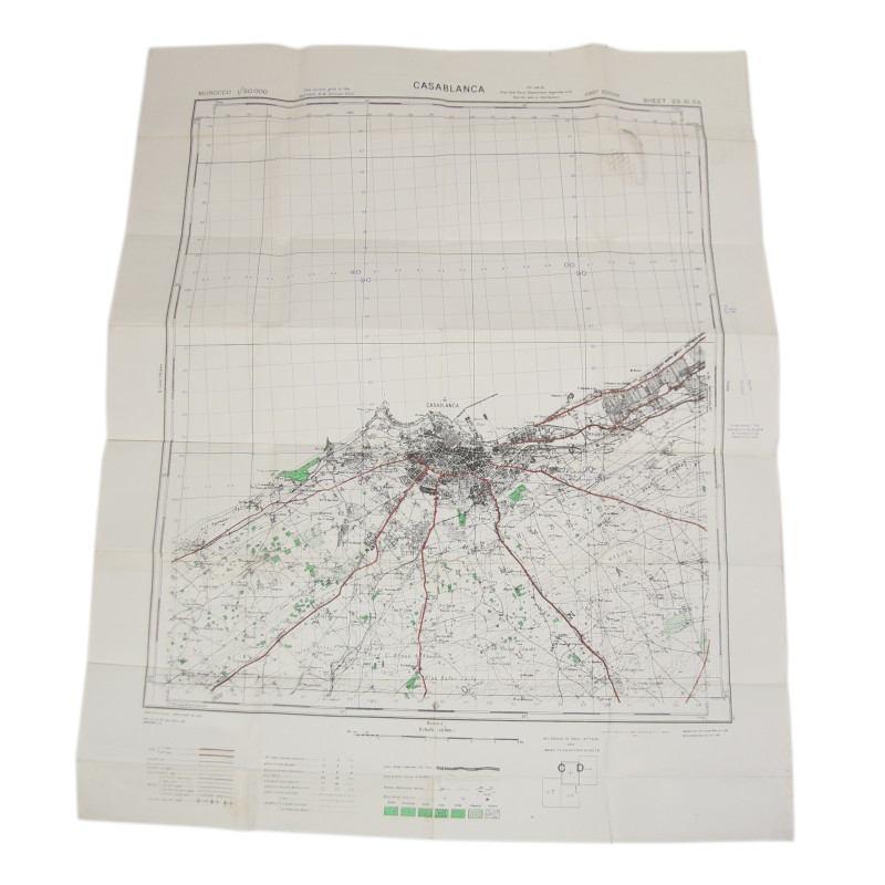 Map, Allied, CASABLANCA, Morocco, 1942