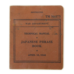 Manuel technique, TM 30-275, Japanese Phrase Book, 1943