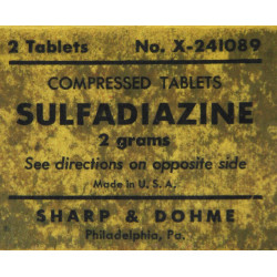 Paquet de sulfadiazine, Sharp & Dohme, U.S. Navy Corpsman