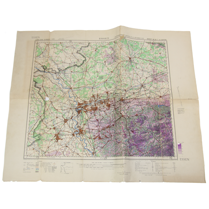 Map, Essen, Ruhr, Germany, 1942