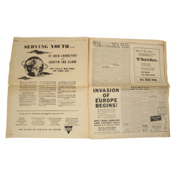 Journal, Lebanon Daily News, 6 juin 1944, "Allies Smash Into France"