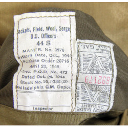 Jacket, Field, Wool, Serge, OD, Officer's, 44S, 1945