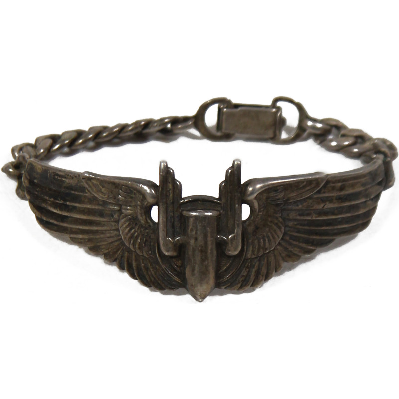 Bracelet, brevet de mitrailleur, USAAF, Sterling