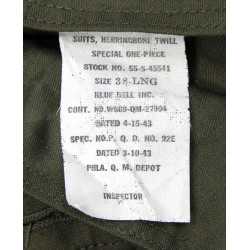 Coverall, HBT (Herringbone Twill), Size 38L, 1943