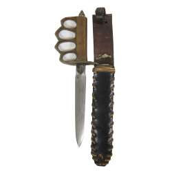 Knife, Trench, M1918, Named, with Leather Scabbard, Theater-Made, USMC