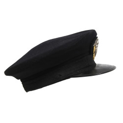 Cap, Officer, US Navy, Blue, Art Caps, Size 7 ½, Lt. William Folck, Medical Corps