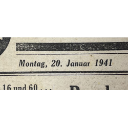 Newspaper, German, West-Front, January 20, 1941