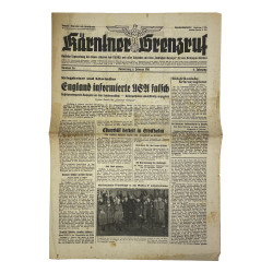 Newspaper, German, Kärntner Grenzruf, February 6, 1941