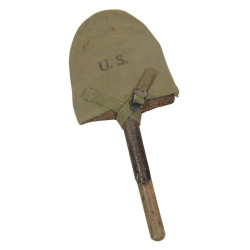 T-Shovel, M-1910, Shortened, with Cover, Laundry Number, Normandy