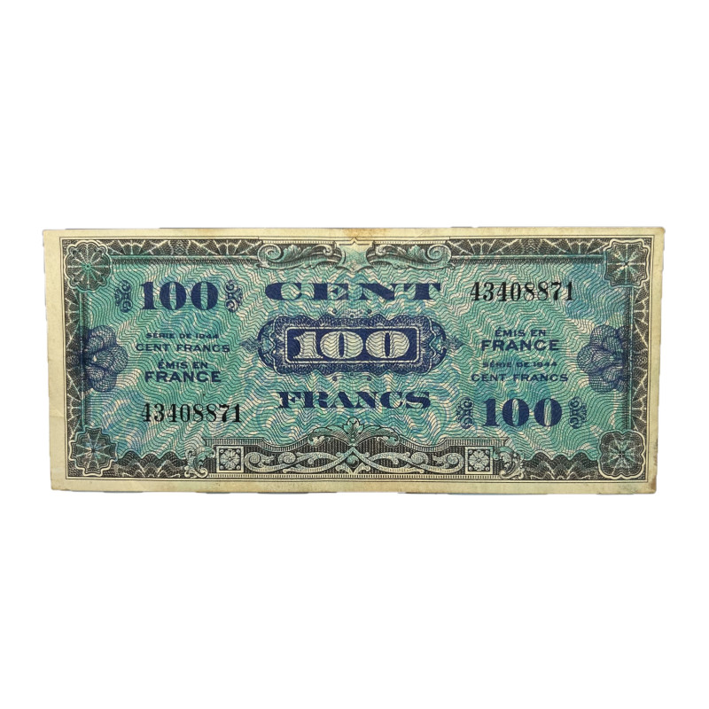 Banknote, Flag, (Invasion Money), 100 Francs, 1944