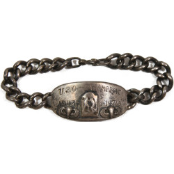 Bracelet, Chain, US Army, Parachutist, Sterling, USO Champion 1943, Pfc. Stanley Tobola