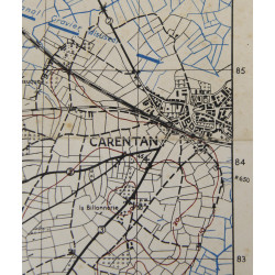 Carte alliée, CARENTAN, Pvt. Wilbur Rhinehart, Hq., 3rd Bn., 501st PIR, 101st Airborne Division, WIA, 12 juin 1944