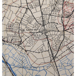 Map, Allied, CARENTAN, Pvt. Wilbur Rhinehart, Hq., 3rd Bn., 501st PIR, 101st Airborne Division, WIA, June 12, 1944