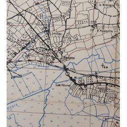 Map, Allied, CARENTAN, Pvt. Wilbur Rhinehart, Hq., 3rd Bn., 501st PIR, 101st Airborne Division, WIA, June 12, 1944