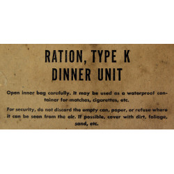 Ration K, Dinner Unit