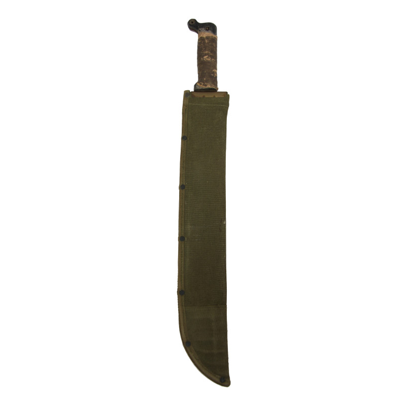 Machette M-1942, chattertonée, avec fourreau en toile, Sgt. Earl Burgess