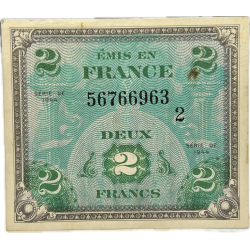 Billet drapeau (billet d'invasion), 2 francs, 1944