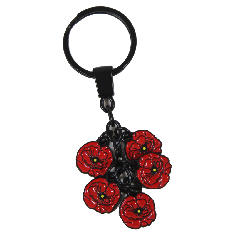 Porte-clés breloque, mini coquelicot