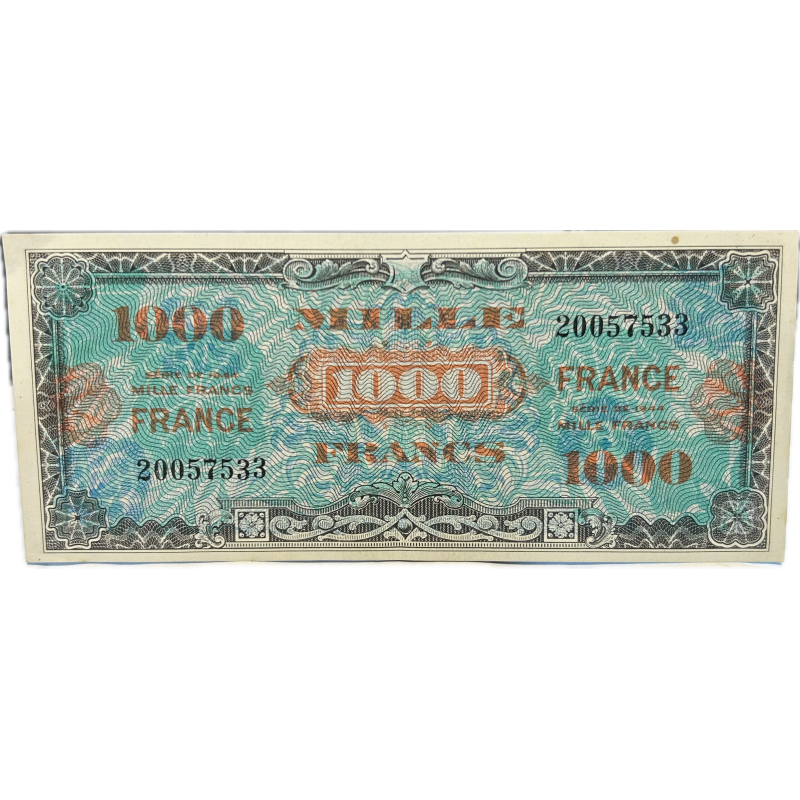 Billet d'invasion, 1000 francs, 1944, 2e émission