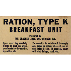 Ration K, Breakfast Unit, premier type, complète et intacte